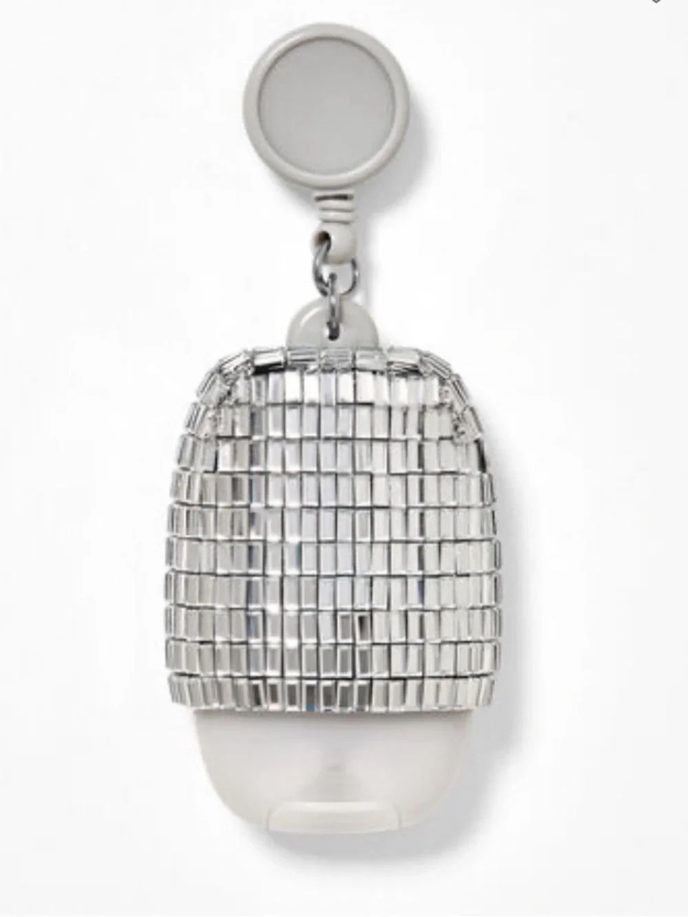 Bath & Body Works Silver Mirrored Sequin Hand Sanitizer Reel NWT